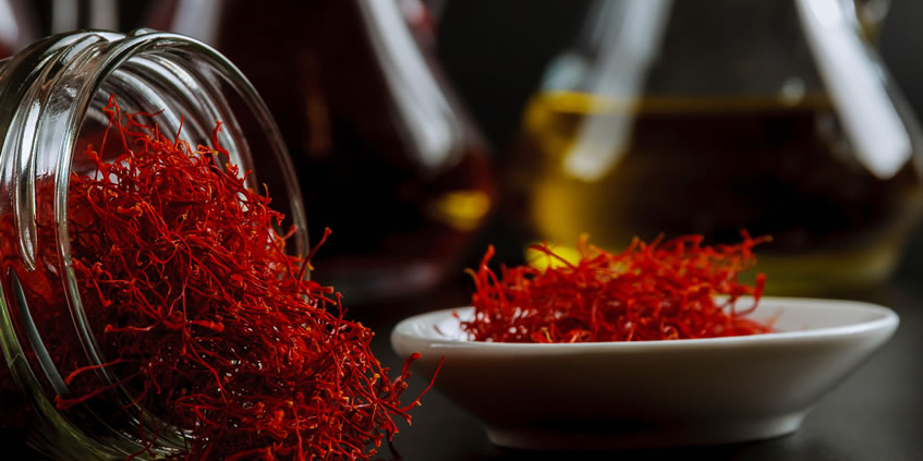 What does saffron do for food?