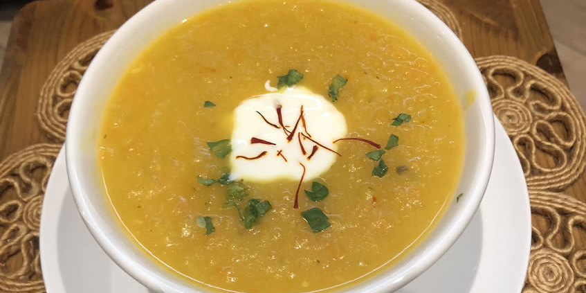 Winter-warming saffron soup