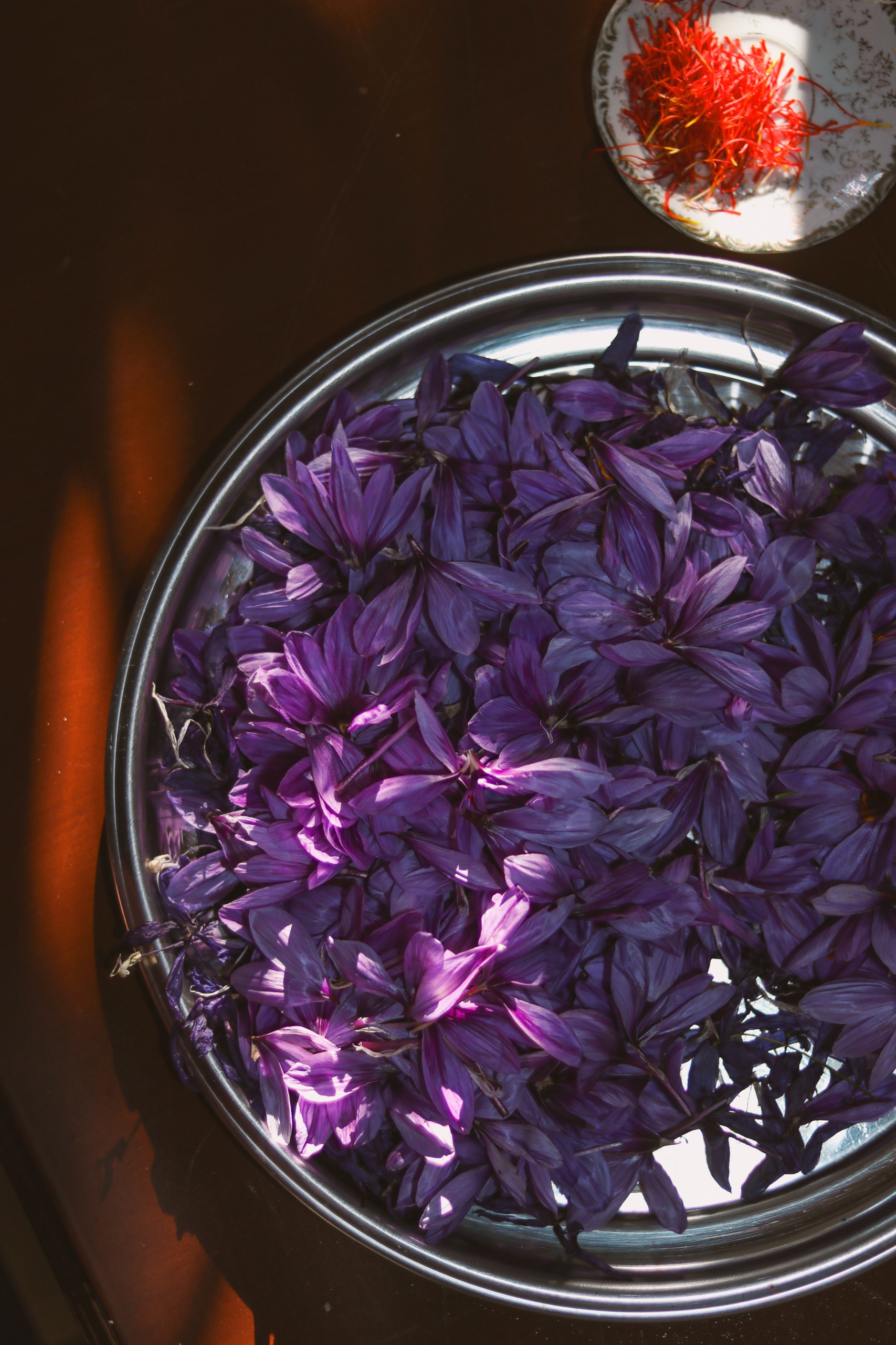 Deep red saffron threads illustrating rich natural shade